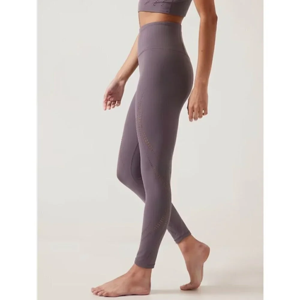 Athleta NWT Elation Lasercut Tight in Violet Dusk Size XS